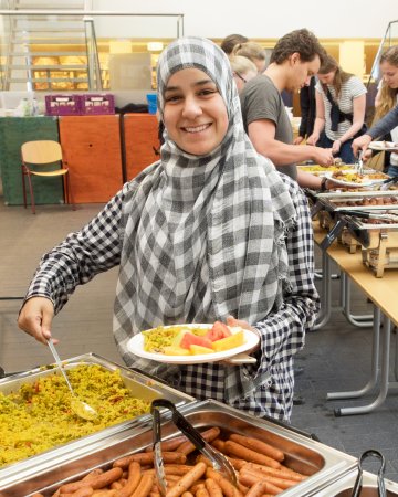 Een warme maaltijd tijdens het avondeten Een warme maaltijd tijdens het avondeten